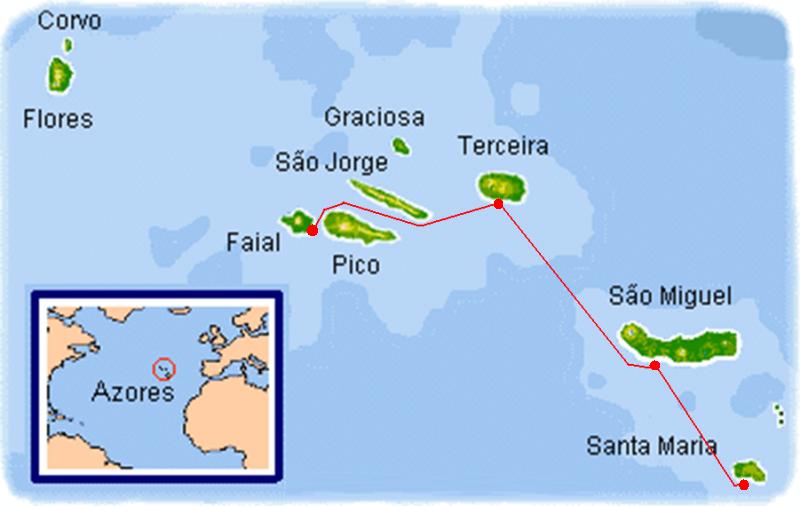 Азорские острова где карта