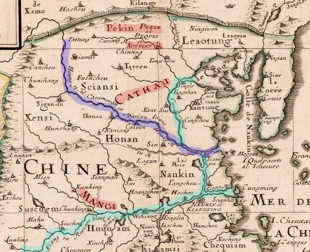 Фрагмент карты «4 sheet map of Asia», Pierre Du Val, 1684г. Источник 